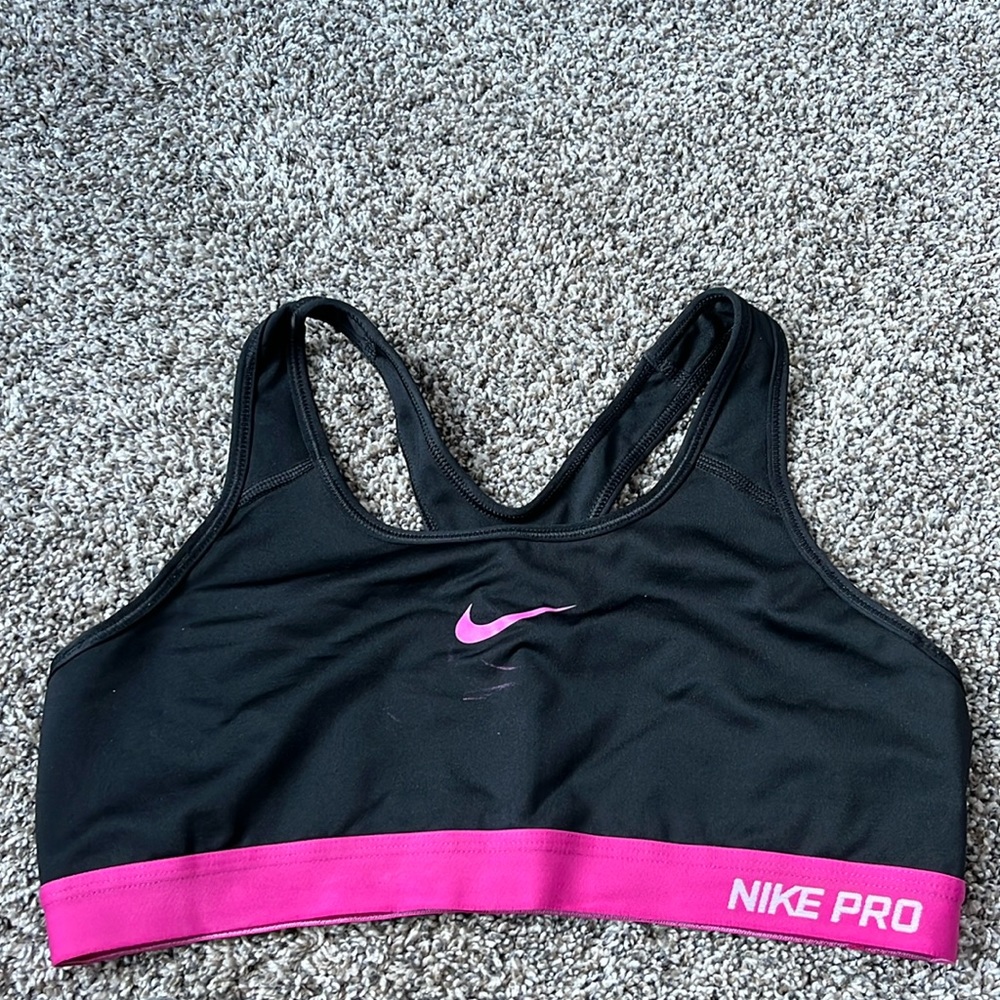 Nike Pro Black Racerback Athletic Bra Large